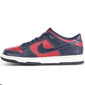 Nike Dunk Low Sneakers - Navy and Red
